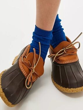 EUC L.L. Bean Vintage Style Womens 7 Black and Tan Waterproof Duck Boots